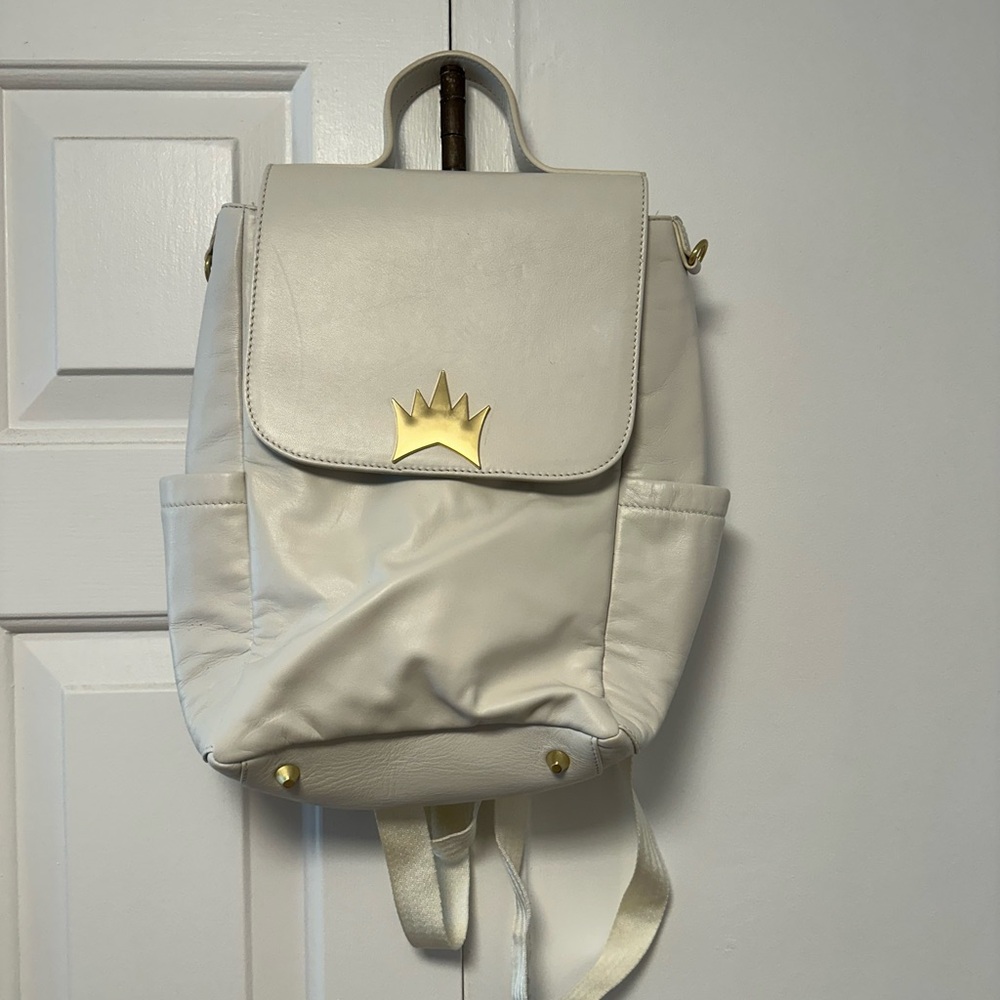 Elegant Cream Backpack with Gold Accent
